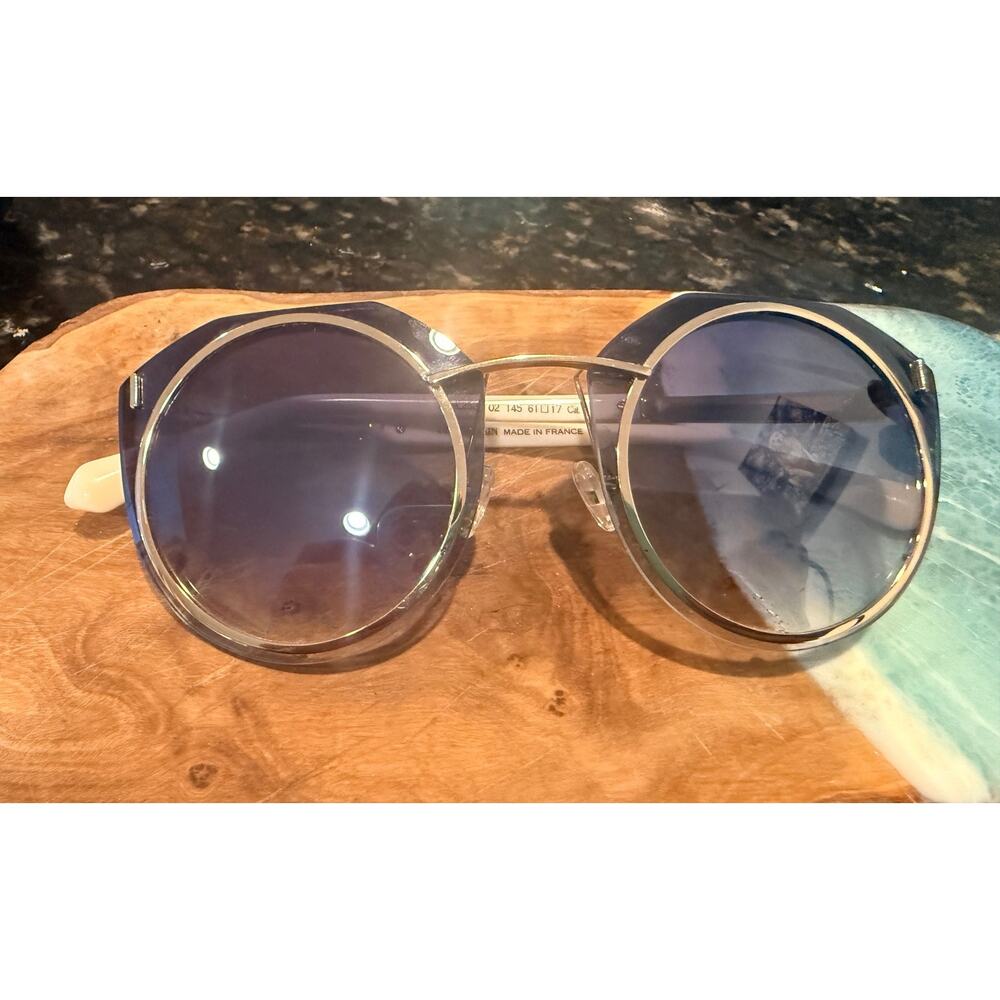 Balmain Paris BL2534 Sunglasses Gold White Round Cat 3 Made in France